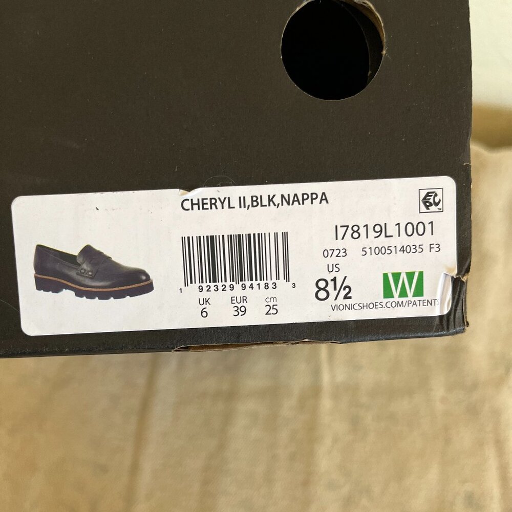 Vionic Woman's Black Cheryl Nappa leather Shoes Sz 8.5 W - Picture 8 of 9